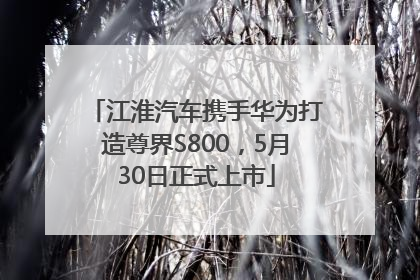 江淮汽车携手华为打造尊界S800，5月30日正式上市