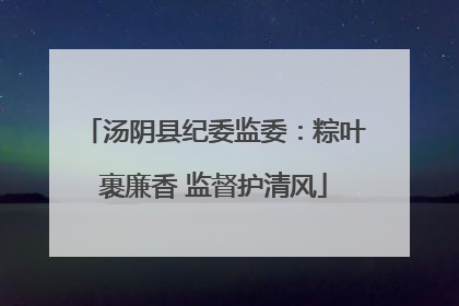 汤阴县纪委监委：粽叶裹廉香 监督护清风