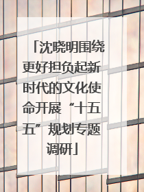 沈晓明围绕更好担负起新时代的文化使命开展“十五五”规划专题调研
