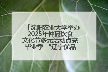 沈阳农业大学举办2025年仲夏饮食文化节多元活动点亮毕业季 “辽宁优品”进校园首站启动
