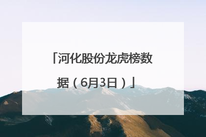 河化股份龙虎榜数据（6月3日）