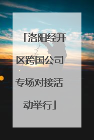 洛阳经开区跨国公司专场对接活动举行