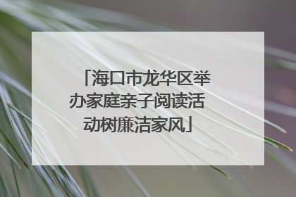 海口市龙华区举办家庭亲子阅读活动树廉洁家风