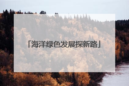海洋绿色发展探新路