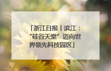 浙江日报丨滨江：“硅谷天堂”迈向世界领先科技园区