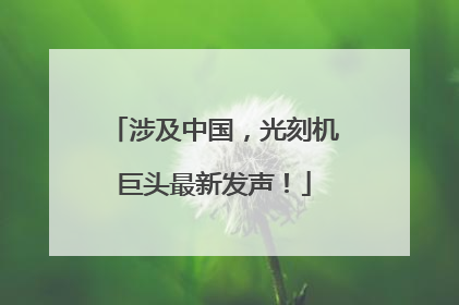 涉及中国，光刻机巨头最新发声！
