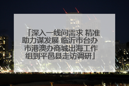 深入一线问需求 精准助力谋发展 临沂市台办 市港澳办商城出海工作组到平邑县走访调研