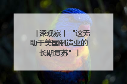 深观察丨“这无助于美国制造业的长期复苏”
