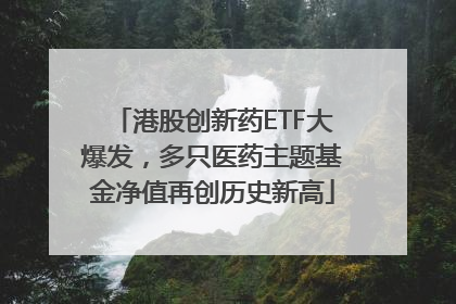 港股创新药ETF大爆发，多只医药主题基金净值再创历史新高
