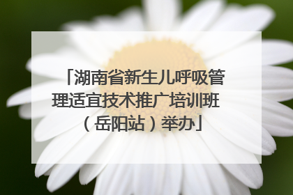 湖南省新生儿呼吸管理适宜技术推广培训班（岳阳站）举办