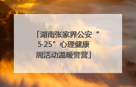 湖南张家界公安“5·25”心理健康周活动温暖警营