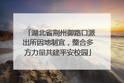 湖北省荆州御路口派出所因地制宜，整合多方力量共建平安校园