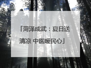 菏泽成武：夏日送清凉 中医暖民心