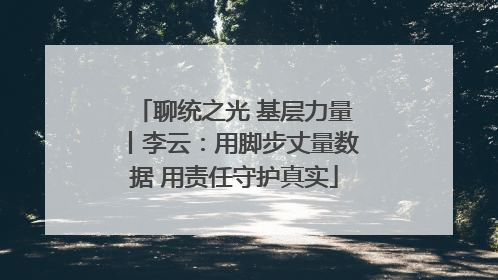 聊统之光 基层力量丨李云：用脚步丈量数据 用责任守护真实
