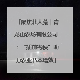 聚焦北大荒｜青龙山农场有限公司：“插前寄秧”助力农业节本增效