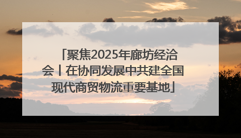 聚焦2025年廊坊经洽会丨在协同发展中共建全国现代商贸物流重要基地