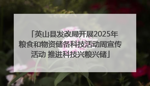 英山县发改局开展2025年粮食和物资储备科技活动周宣传活动 推进科技兴粮兴储