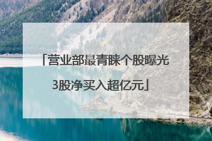 营业部最青睐个股曝光 3股净买入超亿元