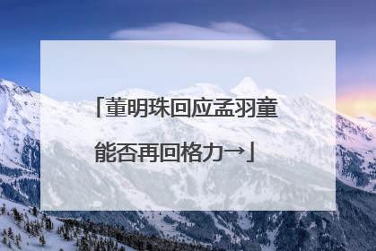 董明珠回应孟羽童能否再回格力→