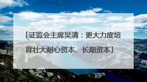 证监会主席吴清：更大力度培育壮大耐心资本、长期资本