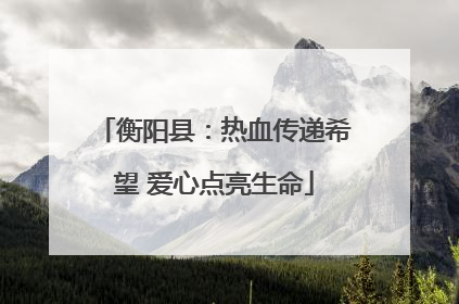 衡阳县：热血传递希望 爱心点亮生命