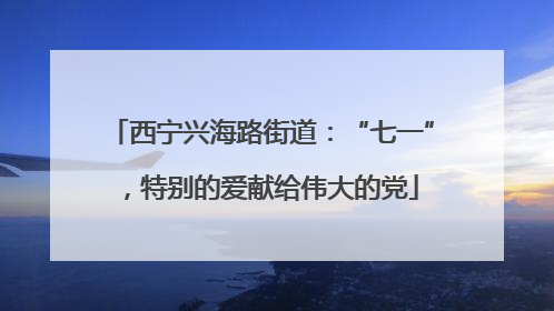 西宁兴海路街道：“七一”，特别的爱献给伟大的党