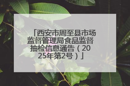 西安市周至县市场监督管理局食品监督抽检信息通告（2025年第2号）