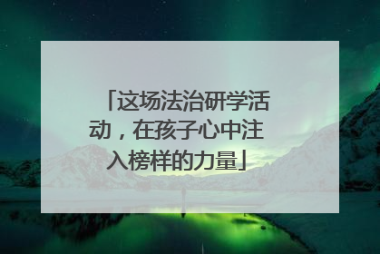 这场法治研学活动，在孩子心中注入榜样的力量
