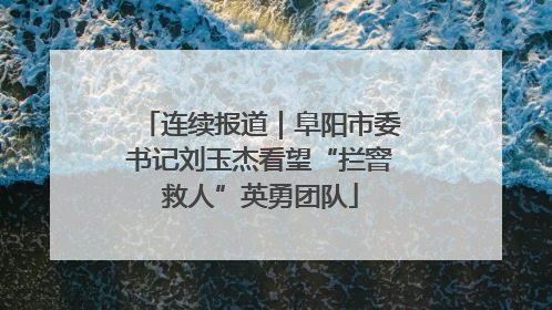 连续报道｜阜阳市委书记刘玉杰看望“拦窨救人”英勇团队
