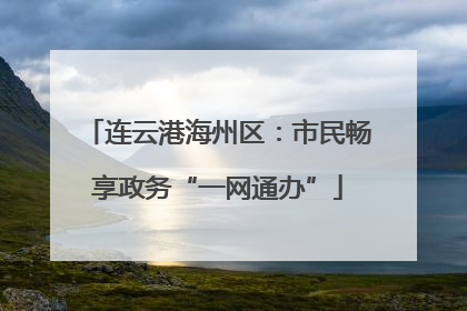 连云港海州区：市民畅享政务“一网通办”