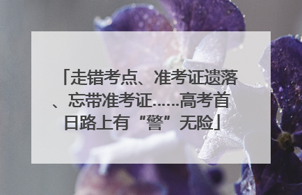 走错考点、准考证遗落、忘带准考证……高考首日路上有“警”无险
