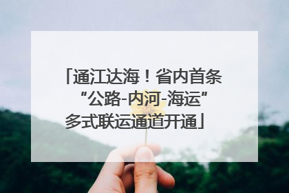 通江达海！省内首条“公路-内河-海运”多式联运通道开通