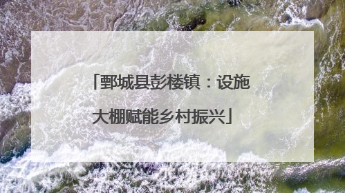 鄄城县彭楼镇：设施大棚赋能乡村振兴