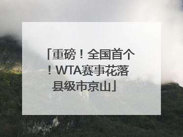 重磅！全国首个！WTA赛事花落县级市京山
