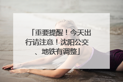 重要提醒！今天出行请注意！沈阳公交、地铁有调整