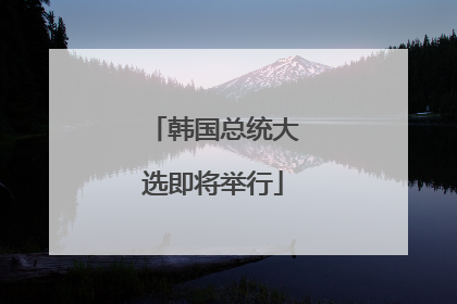 韩国总统大选即将举行