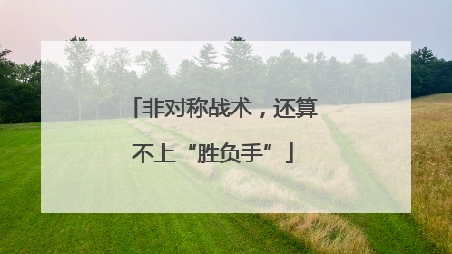 非对称战术，还算不上“胜负手”