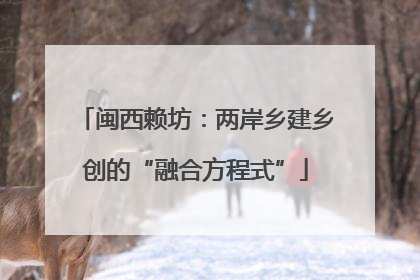 闽西赖坊：两岸乡建乡创的“融合方程式”
