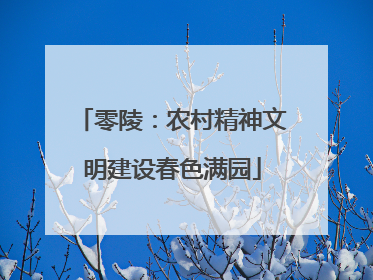 零陵：农村精神文明建设春色满园