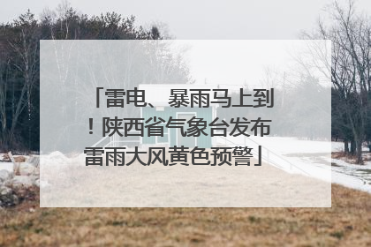 雷电、暴雨马上到！陕西省气象台发布雷雨大风黄色预警