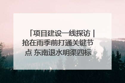 项目建设一线探访｜抢在雨季前打通关键节点 东南退水明渠四标段项目顺利完工