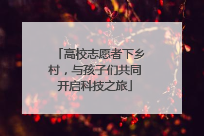 高校志愿者下乡村，与孩子们共同开启科技之旅