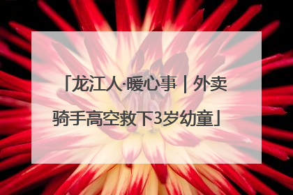 龙江人·暖心事｜外卖骑手高空救下3岁幼童