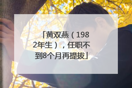 黄双燕（1982年生），任职不到8个月再提拔