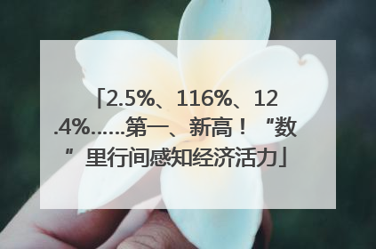 2.5%、116%、12.4%……第一、新高！“数”里行间感知经济活力