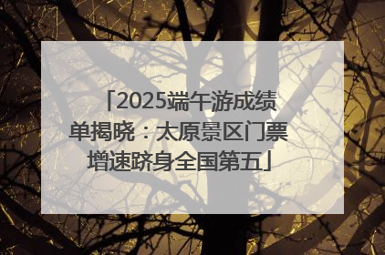 2025端午游成绩单揭晓：太原景区门票增速跻身全国第五