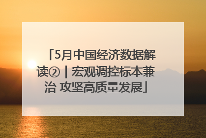 5月中国经济数据解读②｜宏观调控标本兼治 攻坚高质量发展