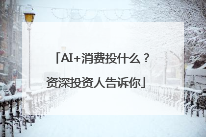 AI+消费投什么？资深投资人告诉你